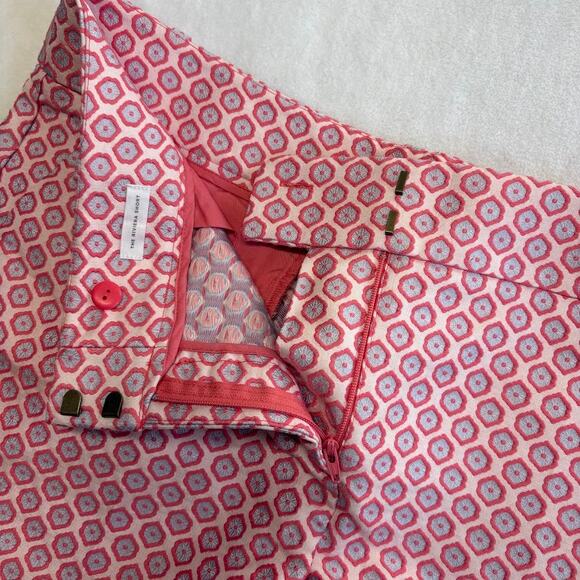 LOFT Jacquard Knit Riviera Shorts(2) Aztec Geometric Pattern Navy Pink Size 10 - Picture 15 of 16